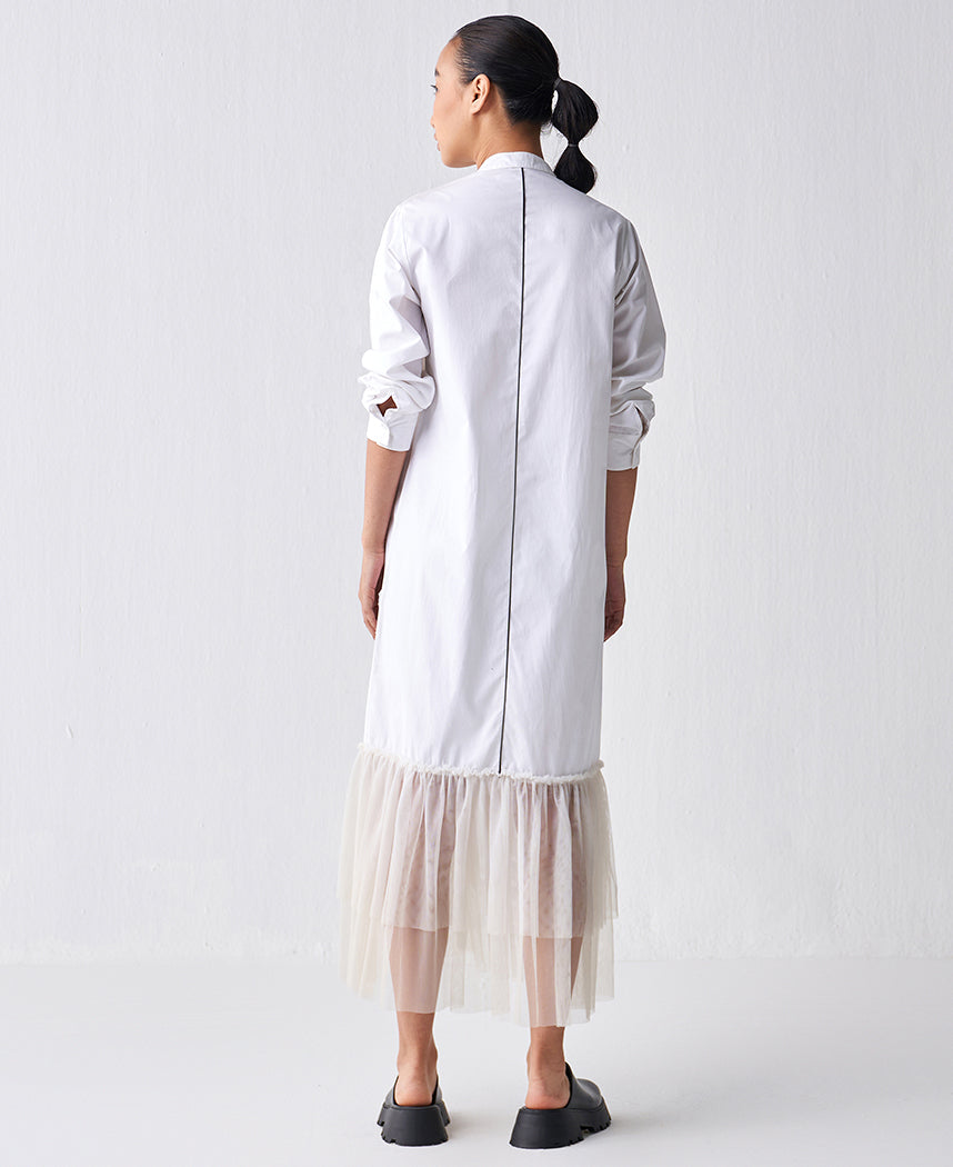 Gather Hem Shirt Dress