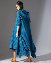 Blue Hooded Jacket Set