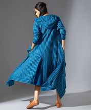 Blue Hooded Jacket Set