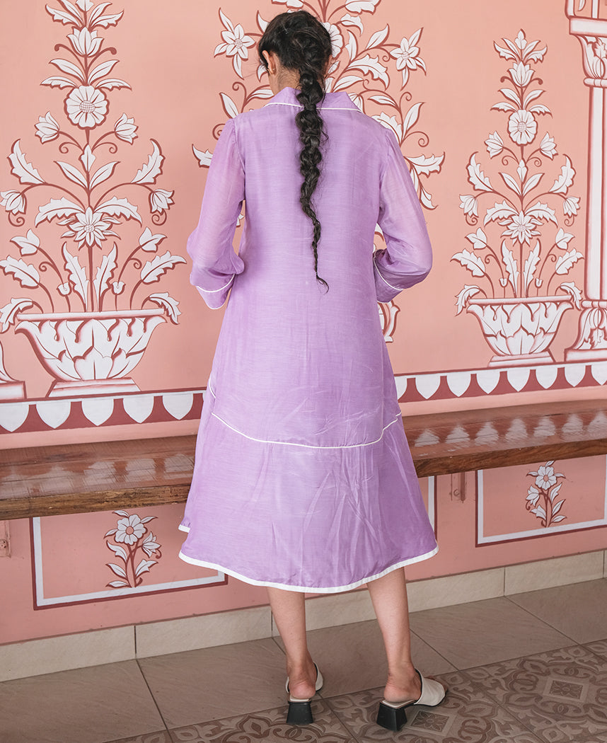 Lavender Resort Shirt Dress