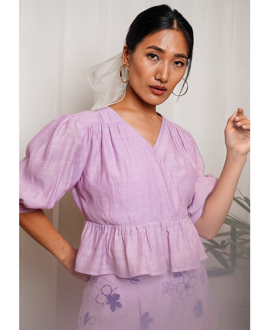 Lilac Wrap Top