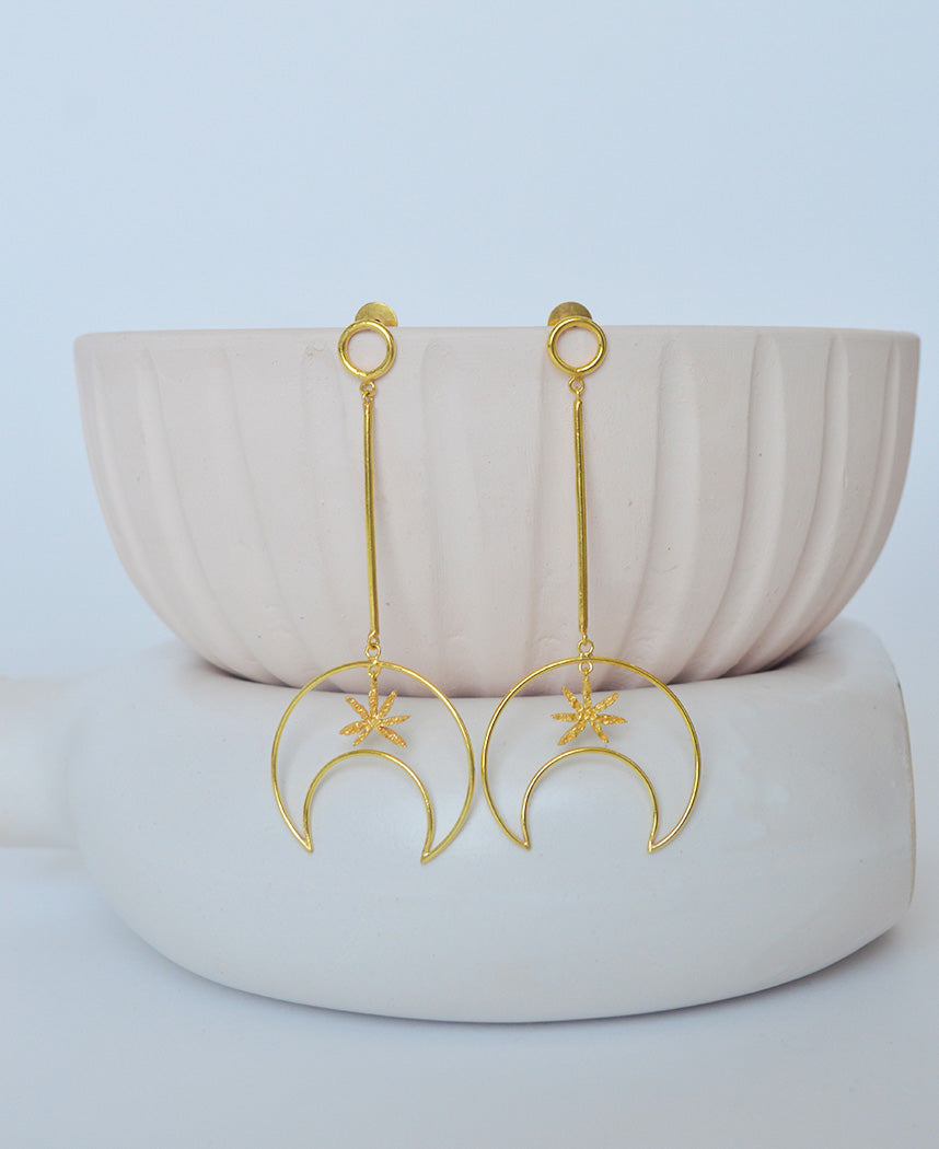 Linear Moon Earrings