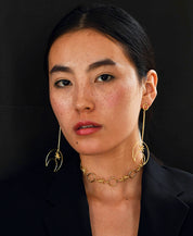 Linear Moon Earrings