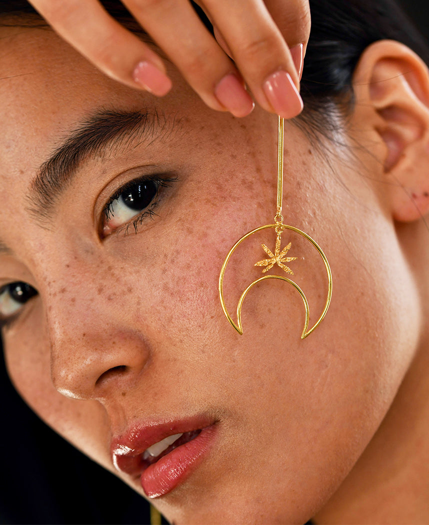 Linear Moon Earrings