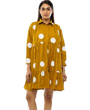 Mustard Polka Dress