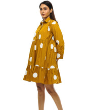 Mustard Polka Dress