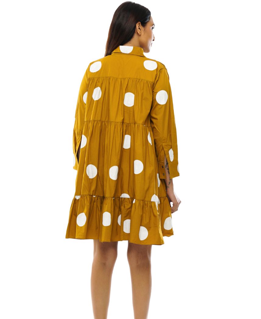 Mustard Polka Dress