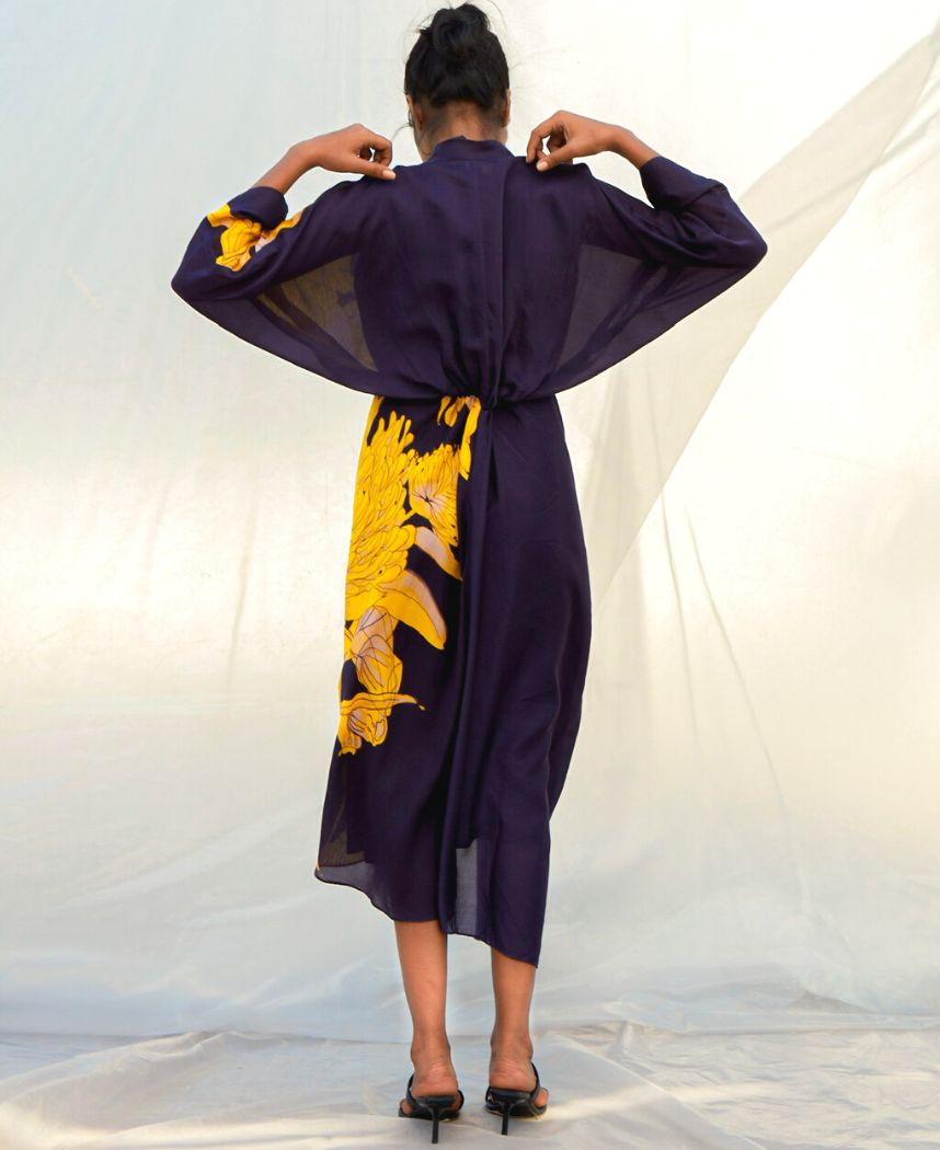 Navy Protea Dress