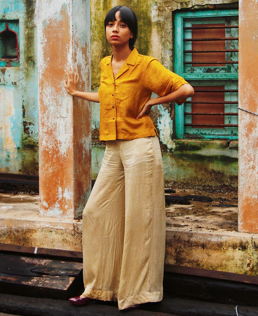 Ochre Crop Shirt