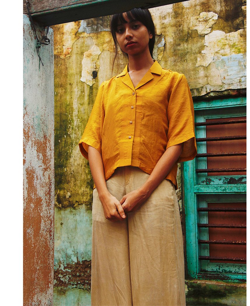 Ochre Crop Shirt