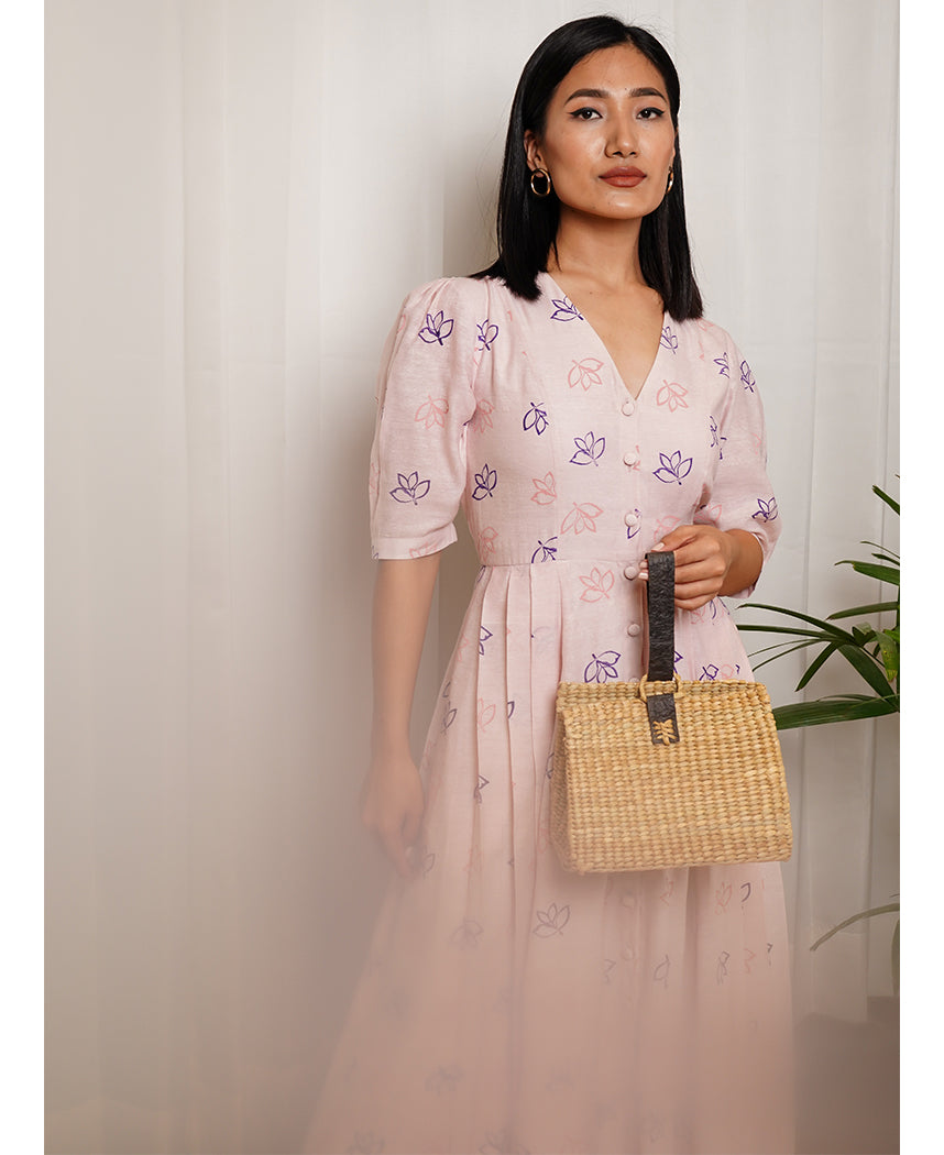 Pleat Panelled Dress