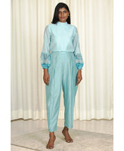 Pleated Chanderi Pants