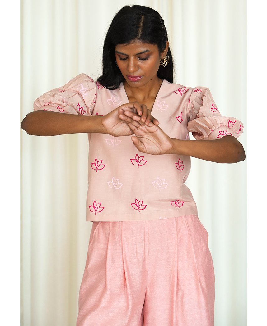 Pleated Chanderi Pants