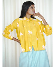 Pleated Floral Shirt