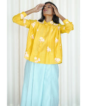 Pleated Floral Shirt