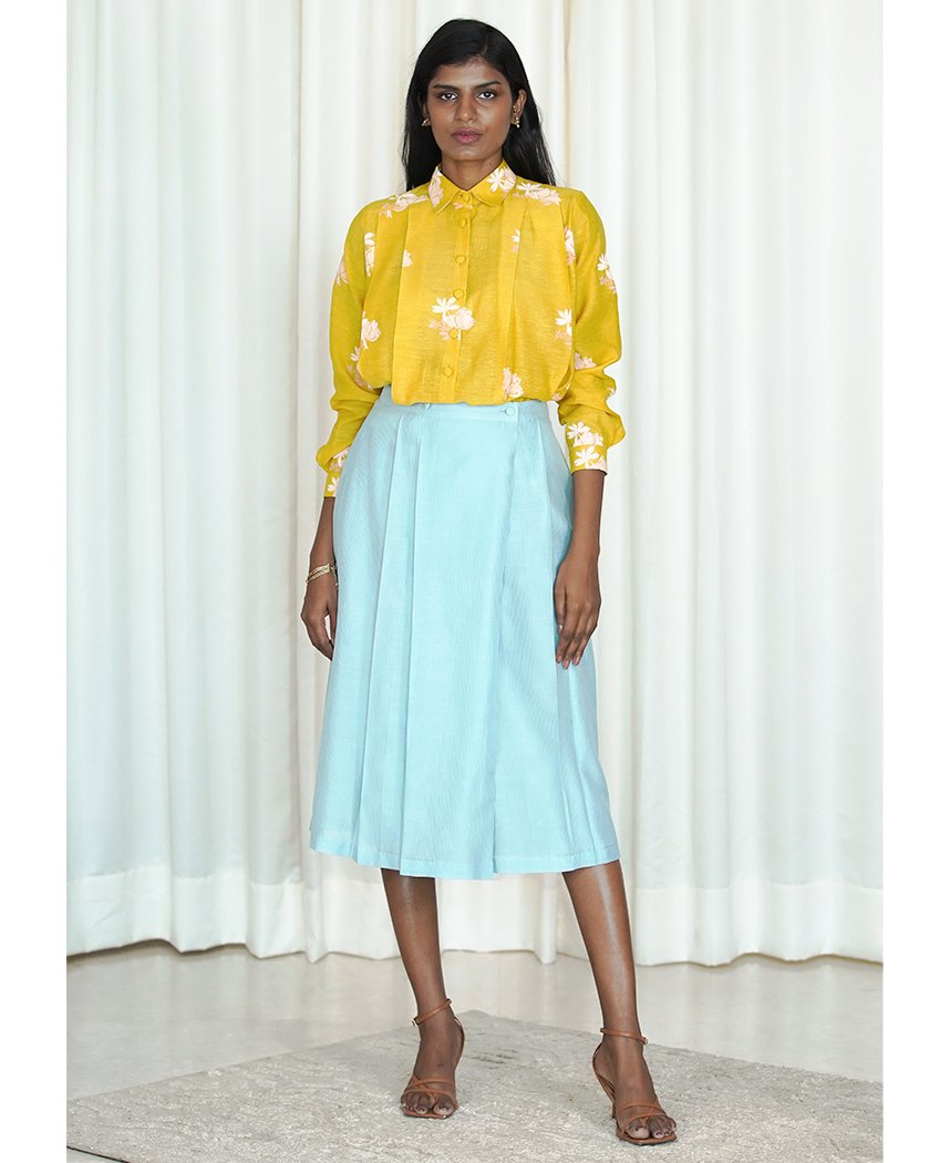 Pleated Floral Shirt