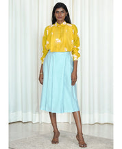 Pleated Floral Shirt