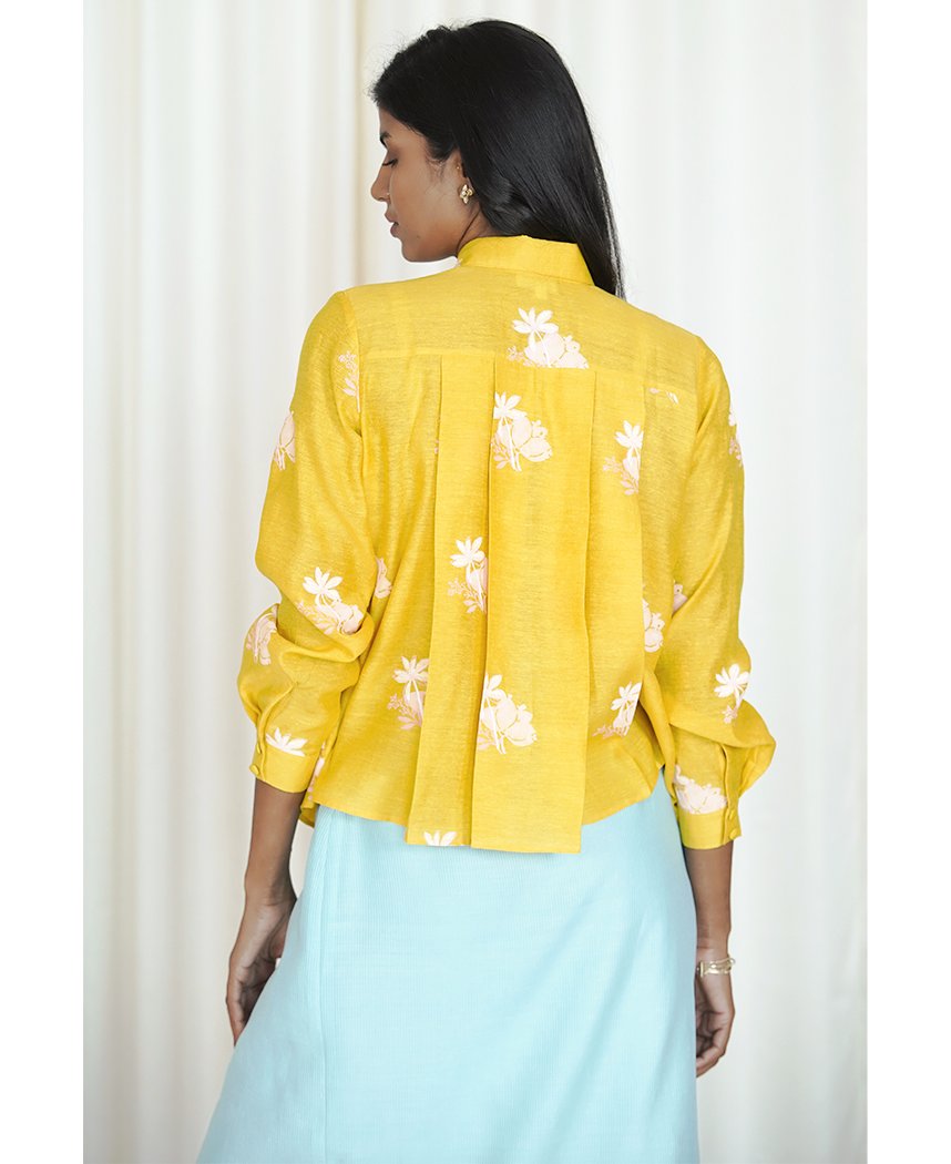 Pleated Floral Shirt