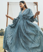 Pleated Kaftan Dress