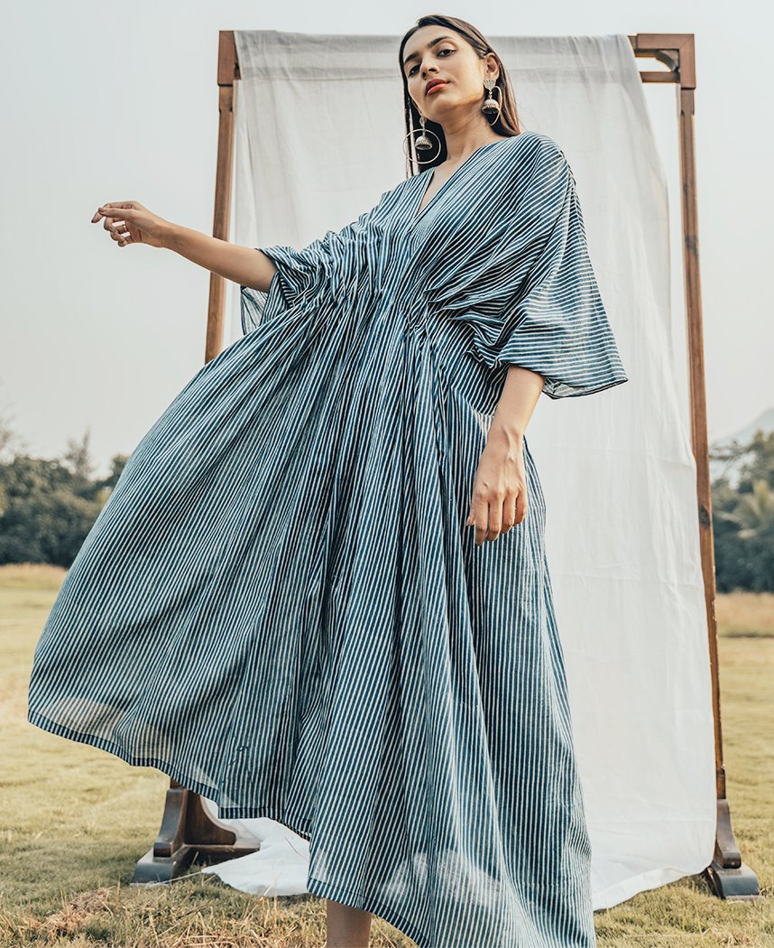 Pleated Kaftan Dress