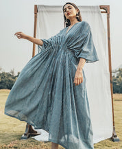 Pleated Kaftan Dress
