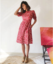 Plum Puff Sleeve Dress