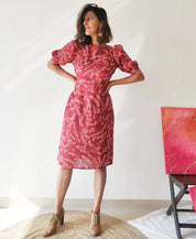 Plum Puff Sleeve Dress