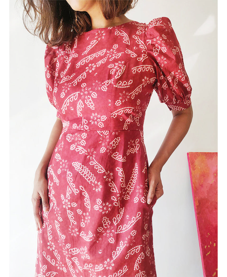 Plum Puff Sleeve Dress