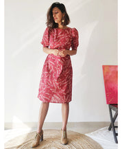 Plum Puff Sleeve Dress