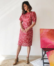 Plum Puff Sleeve Dress