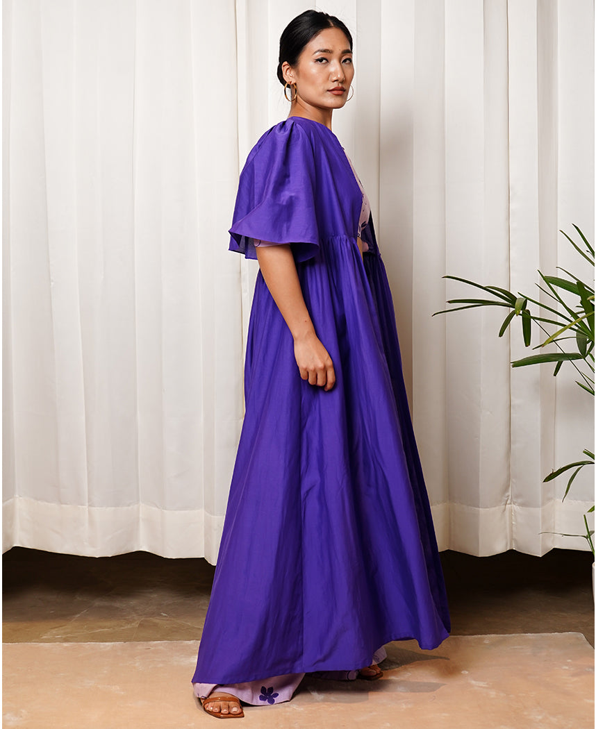 Purple Gathered Cape