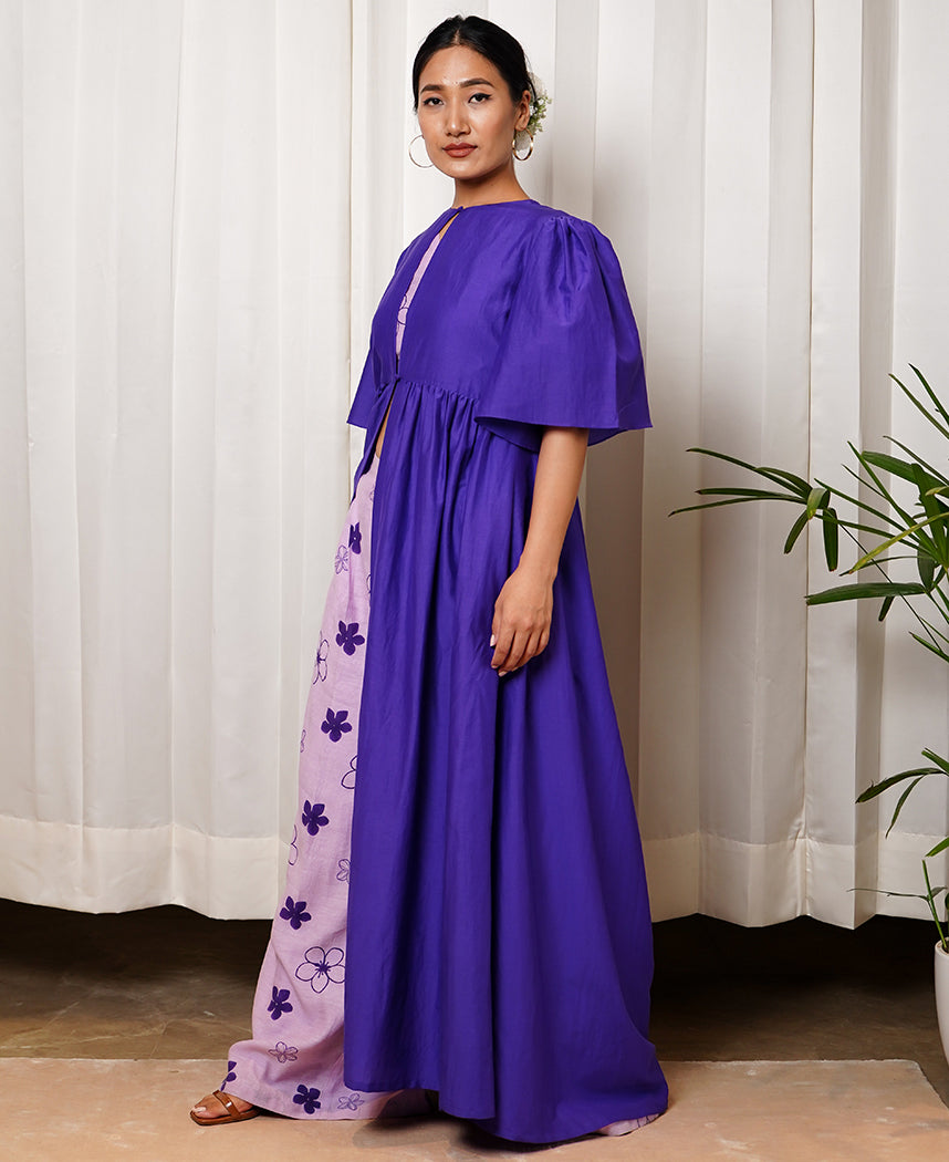 Purple Gathered Cape