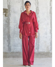 Solid Maroon Trousers