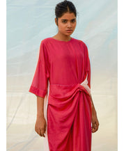 Solid Red Twist Dress