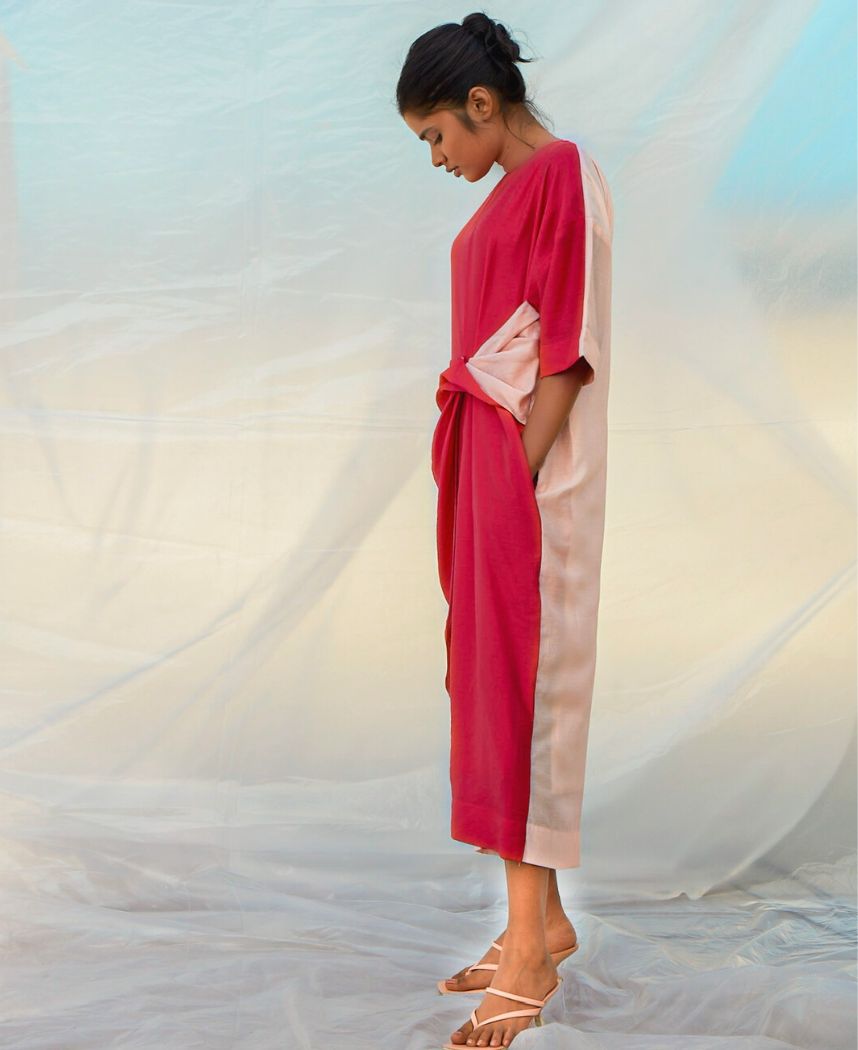 Solid Red Twist Dress