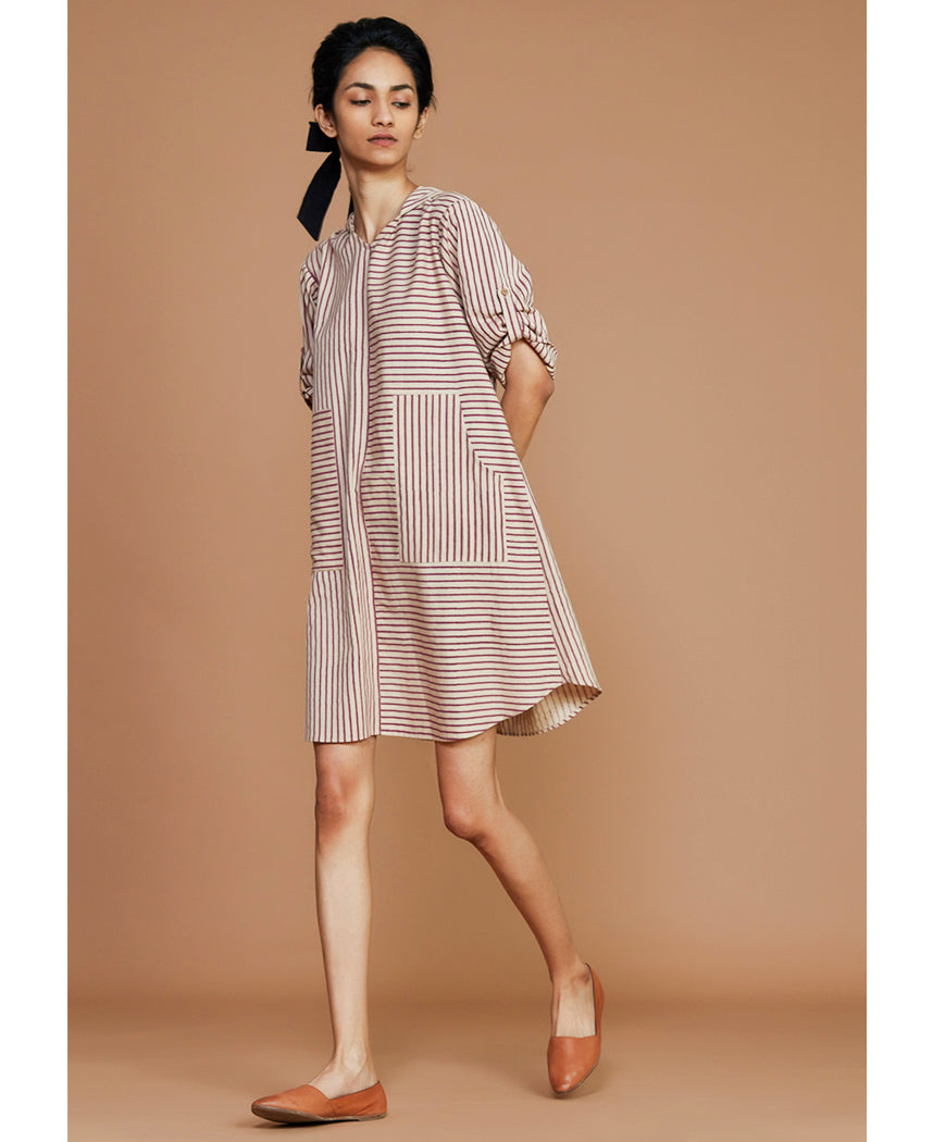 Striped Hooded Dress