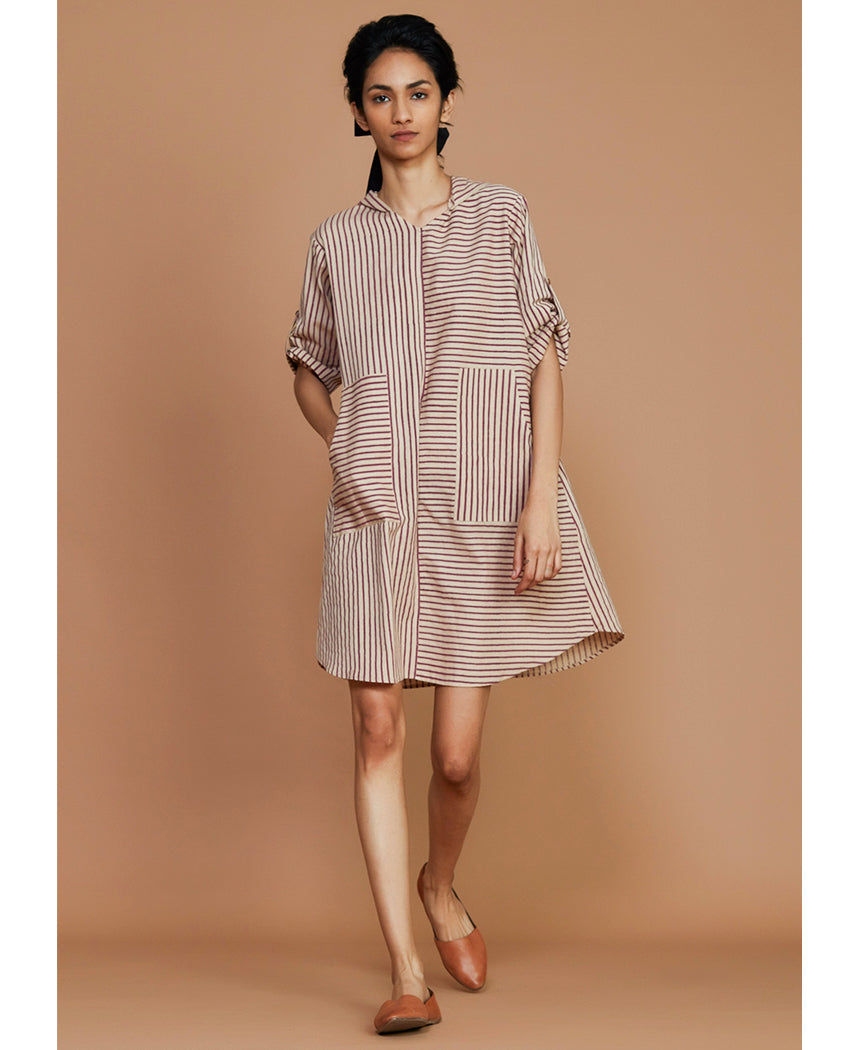 Striped Hooded Dress