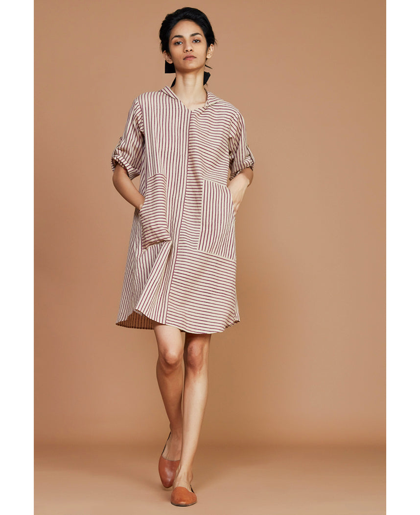 Striped Hooded Dress