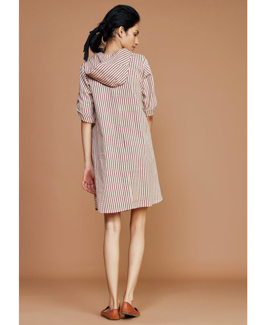 Striped Hooded Dress