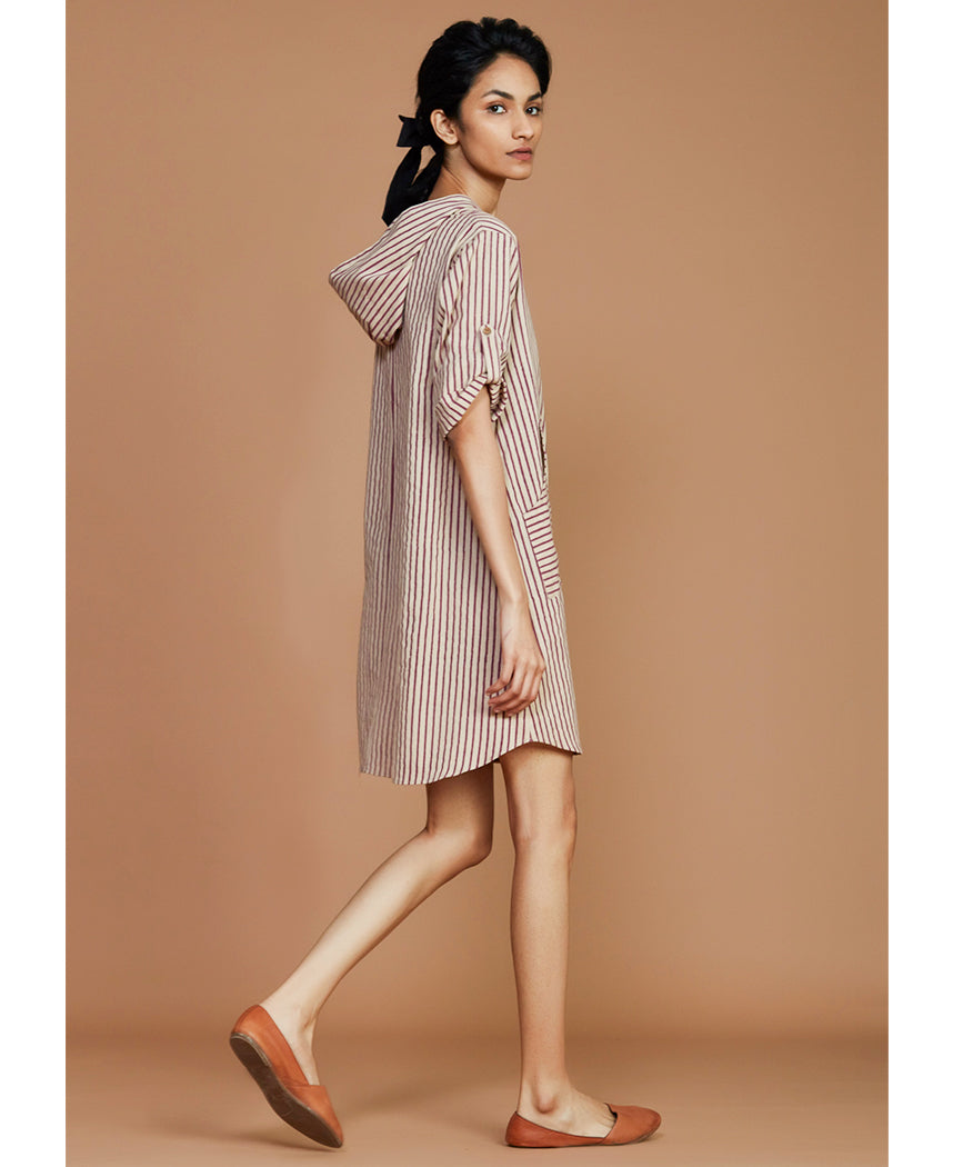 Striped Hooded Dress