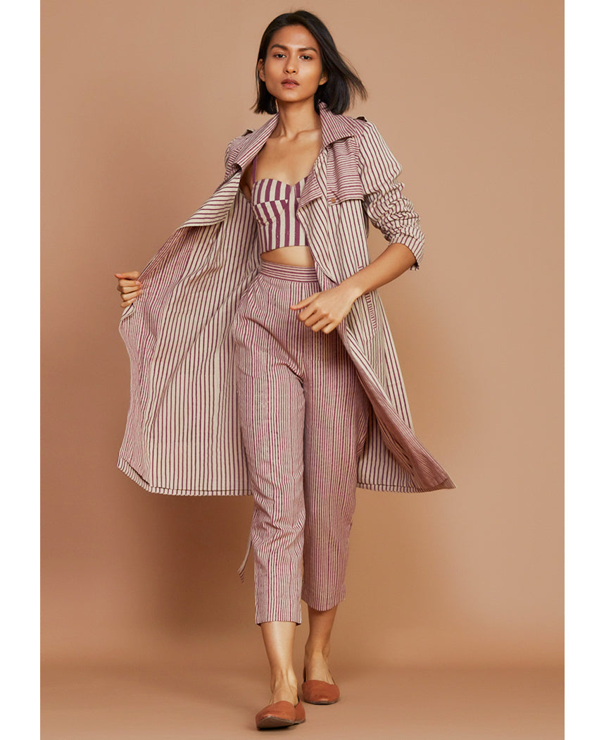 Striped Trench Jacket