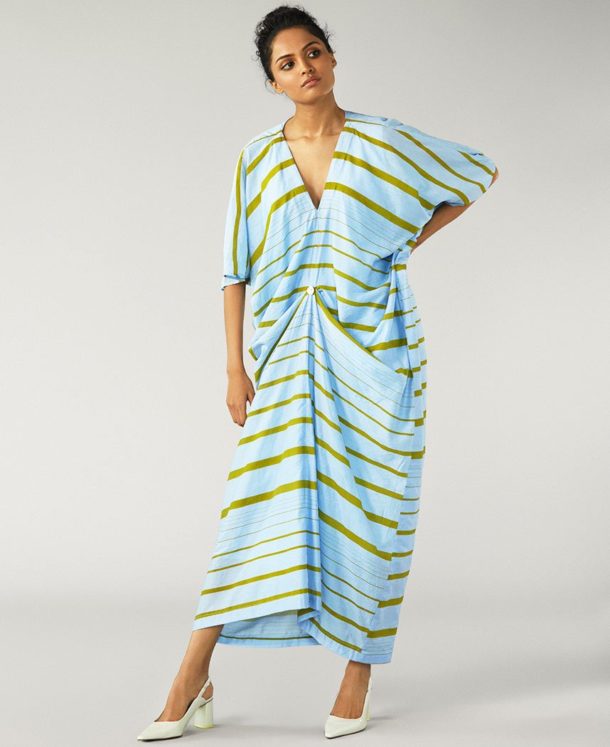 Striped Kaftan Dress