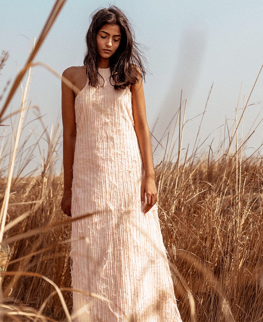 Textured Halter Dress M / Pink Textured Halter Dress M / Pink