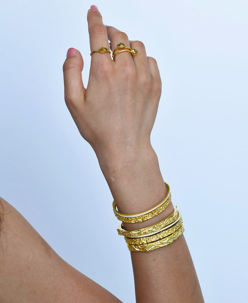 Textured Hexagon Bangle