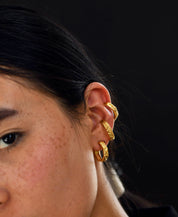 Textured Hexagon Hoops
