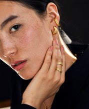Textured Hexagon Hoops