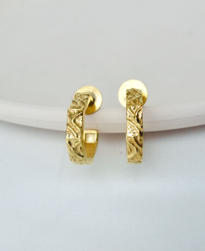 Textured Hexagon Hoops
