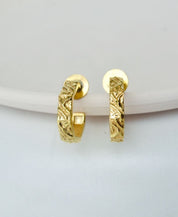 Textured Hexagon Hoops