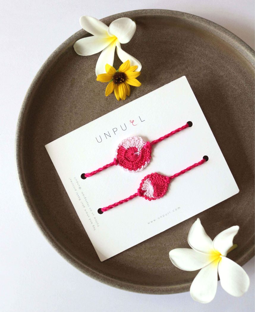 Fuchsia Rakhi Set
