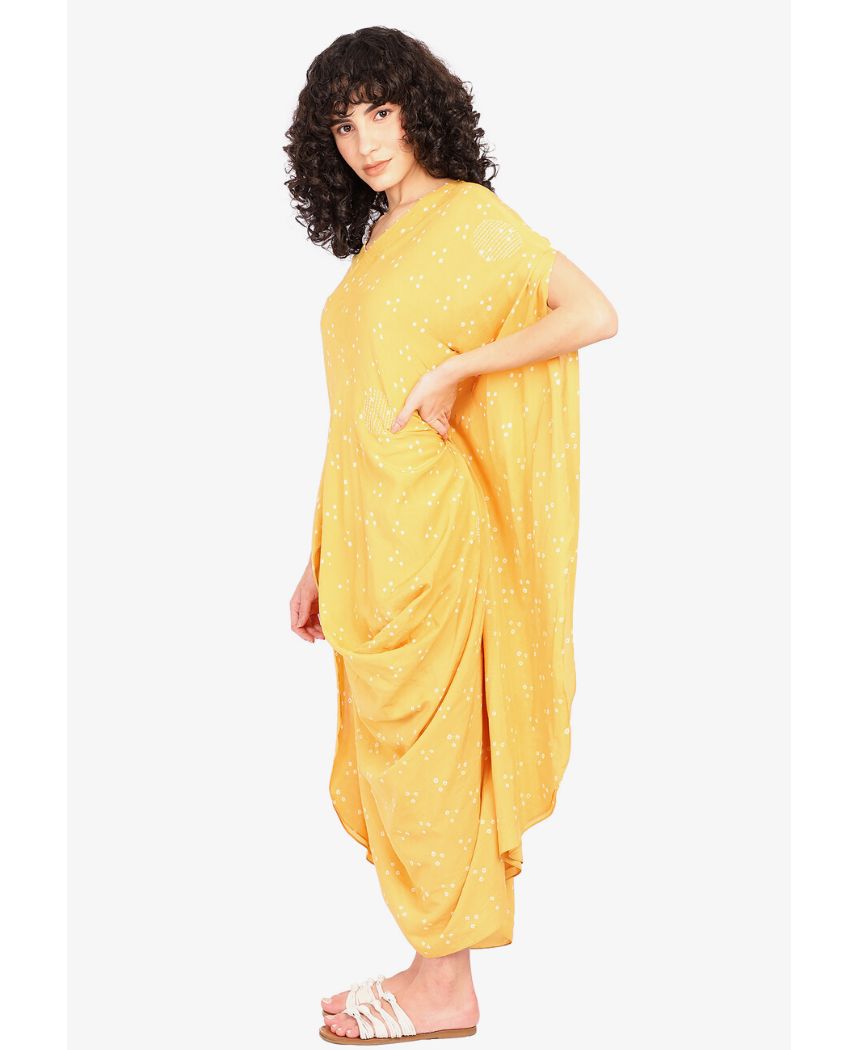 Bandhani Drape Dress